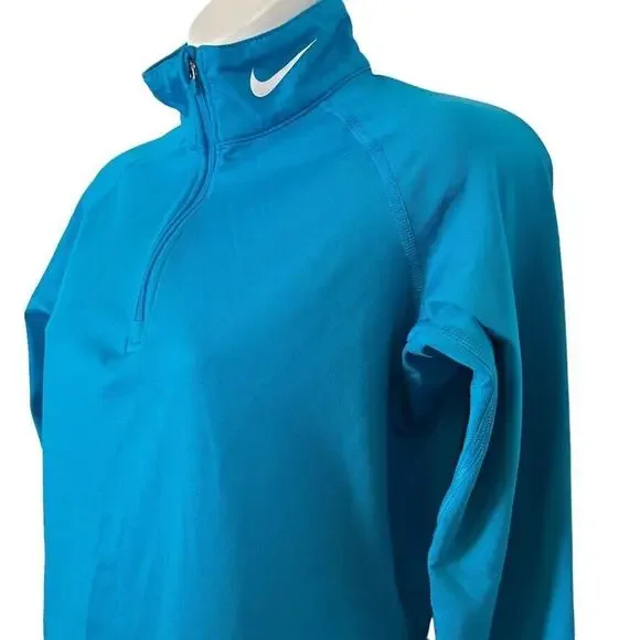 Nike Pro Combat Dri-Fit Fitted Fleece Lined 1/4 Zip Therma Shirt Top Womens M - Picture 8 of 16